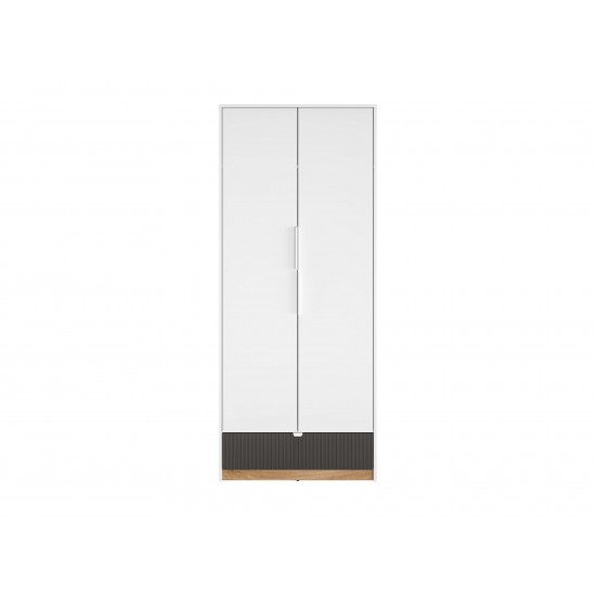 Torino 02 Alpine white/castello honey/graphite matt - wardrobe