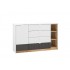 Torino 06 Alpine white/castello honey/graphite matt - chest of drawers