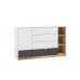 Torino 06 Alpine white/castello honey/graphite matt - chest of drawers