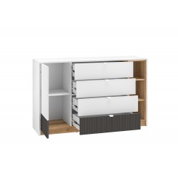 Torino 06 Alpine balts/castello medus/grafīta matēts - kumode