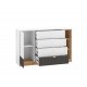 Torino 06 Alpine white/castello honey/graphite matt - chest of drawers