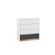 Torino 07 Alpine white/castello honey/graphite matt - chest of drawers