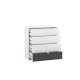 Torino 07 Alpine white/castello honey/graphite matt - chest of drawers