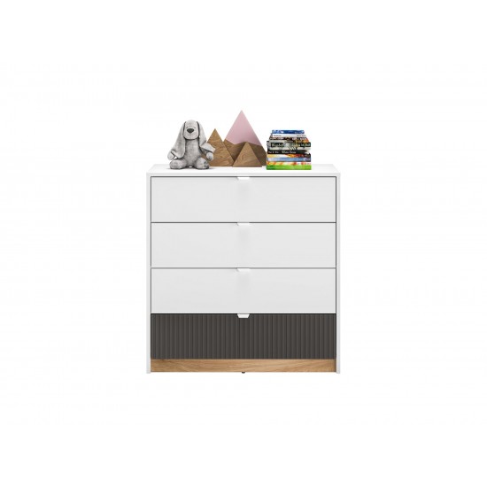 Torino 07 Alpine white/castello honey/graphite matt - chest of drawers