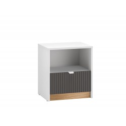 Torino 09 Alpine white/castello honey/graphite matt - bedside table