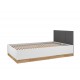Torino 12-01 Alpine white/castello honey/matt graphite/upholstered panels - bed