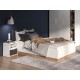 Torino 12-01 Alpine white/castello honey/matt graphite/upholstered panels - bed