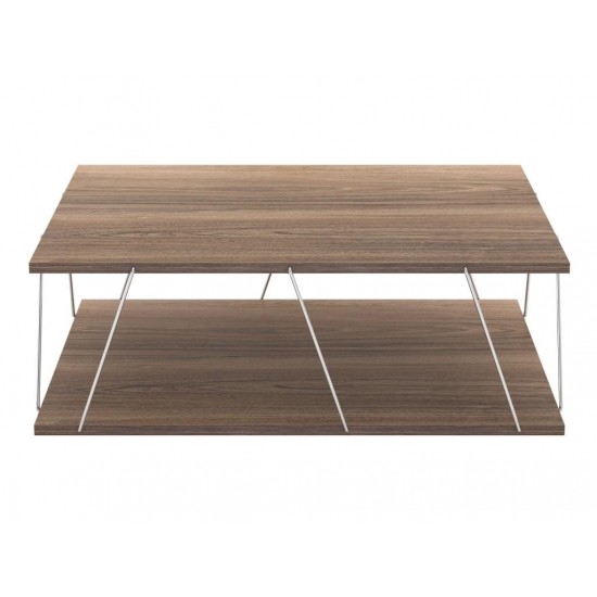 Coffee table TARS Walnut Chromium