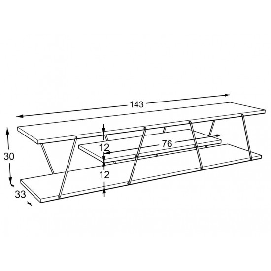TV stand TARS Anthracite Black