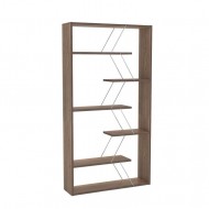 Bookcase TARS Walnut Chromium