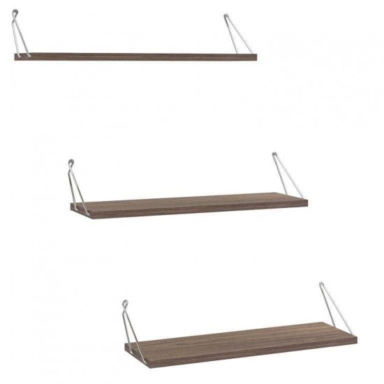 Wall shelf ALTAI Walnut Chromium