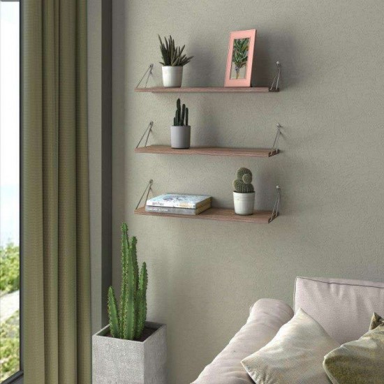Wall shelf ALTAI Walnut Chromium