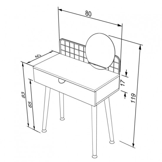 Tualetes galdiņš Nr.2 KRELL Sonoma White