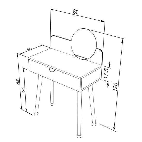 Tualetes galdiņš Nr.1 ​​KRELL Sonoma White