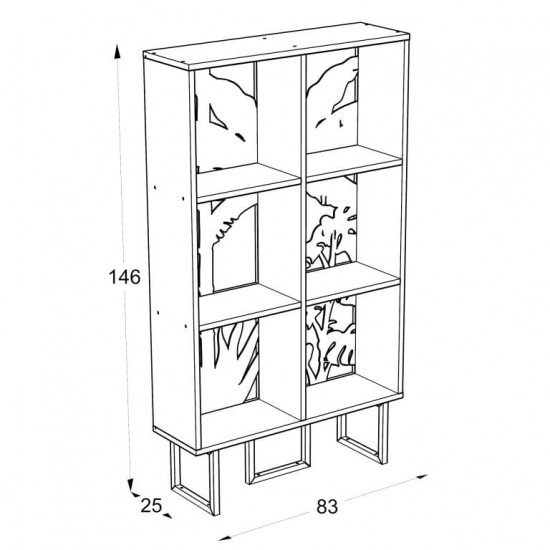 Bookcase TUDO Anthracite Black