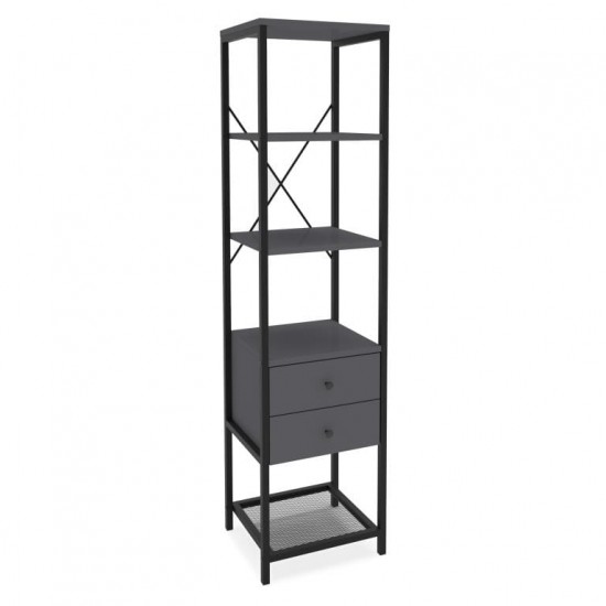 Bookcase LENON Anthracite Black