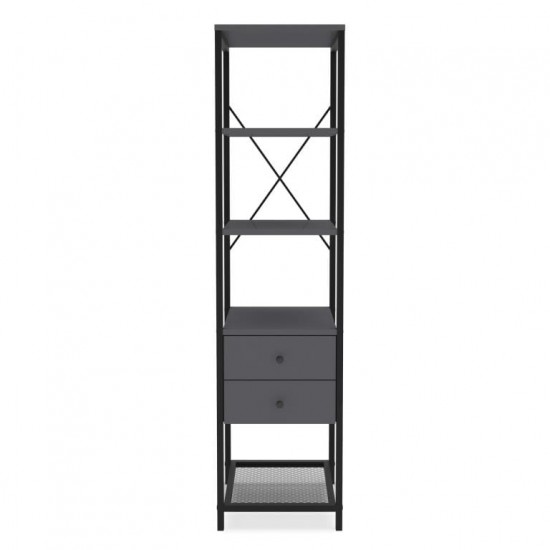 Bookcase LENON Anthracite Black