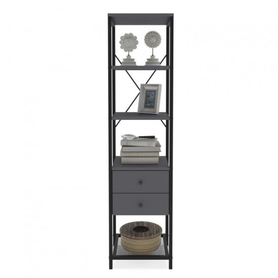 Bookcase LENON Anthracite Black