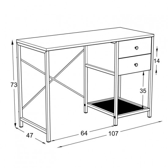 Desk LENON Anthracite Black