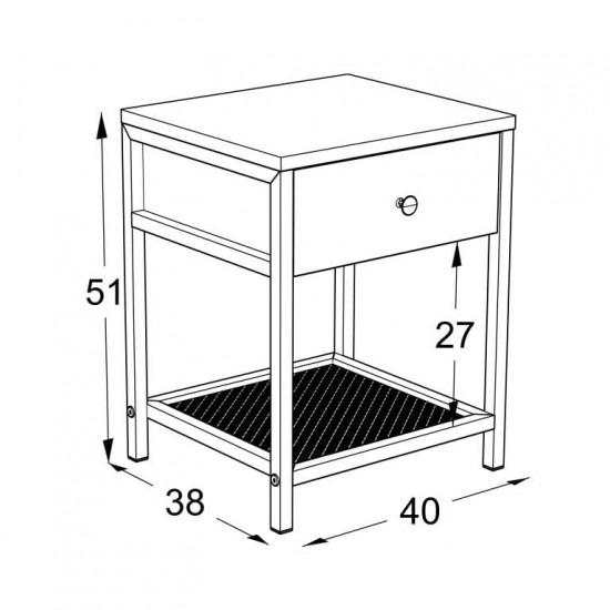 Bedside table LENON White