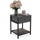 Bedside table LENON Anthracite Black