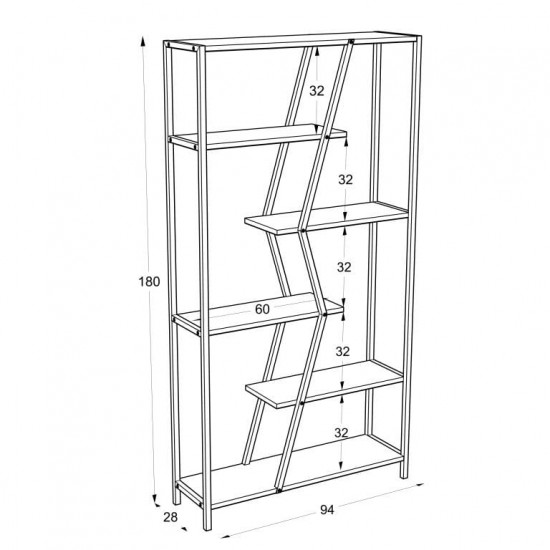 Bookcase KALIP White Black