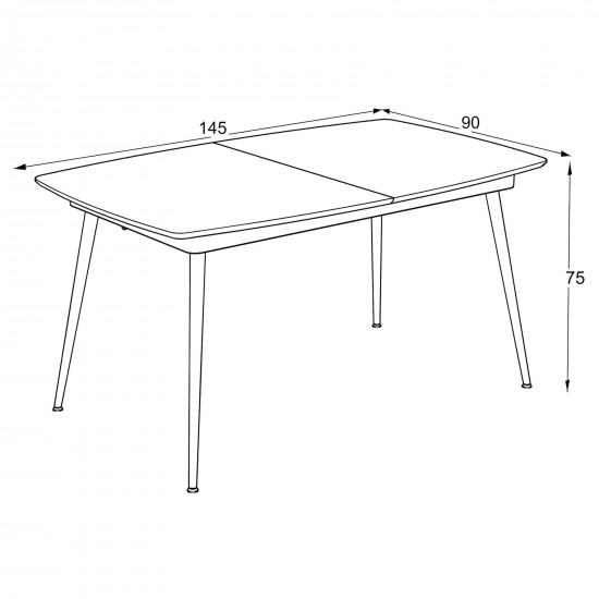 Galds YENSE 145-185×80 Lumiere Wood