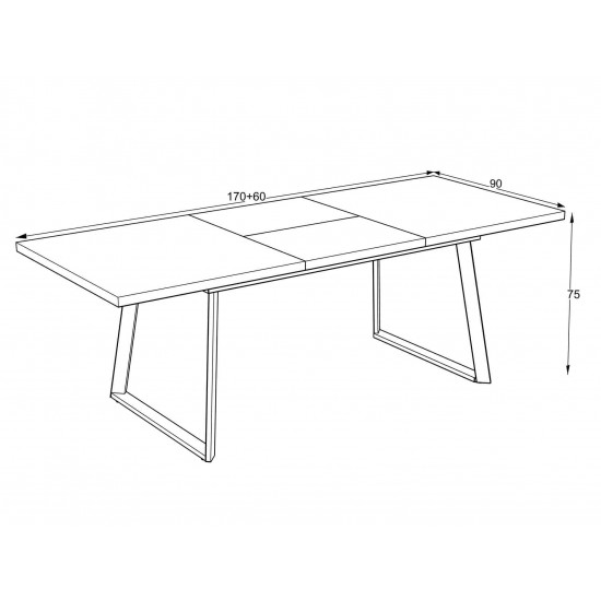 Table LAVINYA 170-230×90 Retro Silver