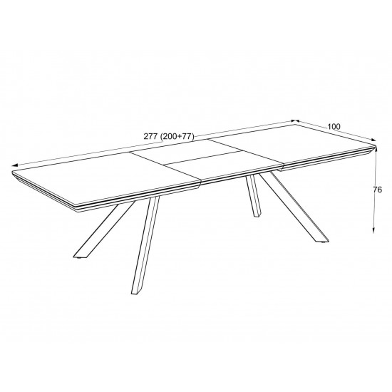 Table CORIN 200-255×100 Sonata Mat