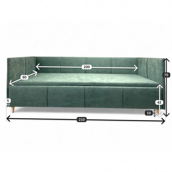 Vienvietīga gulta Teodor PLUS Tirkīzs