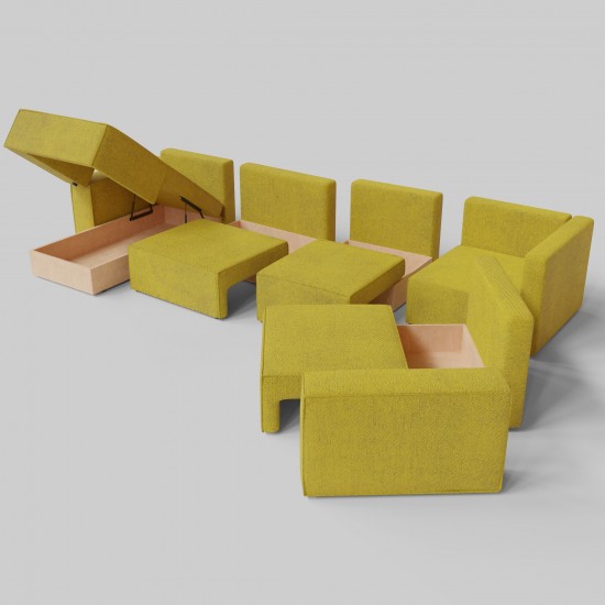 Moduļu divāns Ven n1 Klasiskais Dzeltena