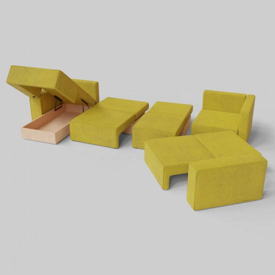 Moduļu divāns Ven n1 Klasiskais Dzeltena