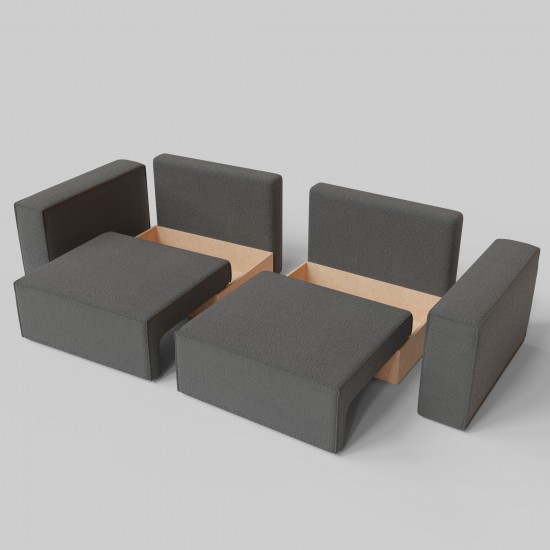 Modular sofa Ven n4 mini Dark gray