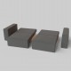 Modular sofa Ven n4 mini Dark gray