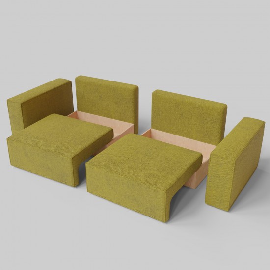 Modular sofa Ven n4 mini Mustard