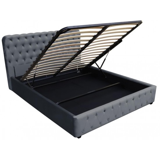 Bed BELINDA 140 Dark Gray