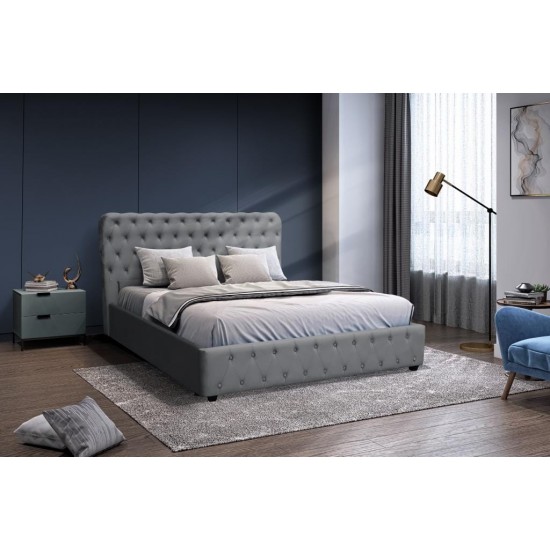 Bed BELINDA 140 Dark Gray