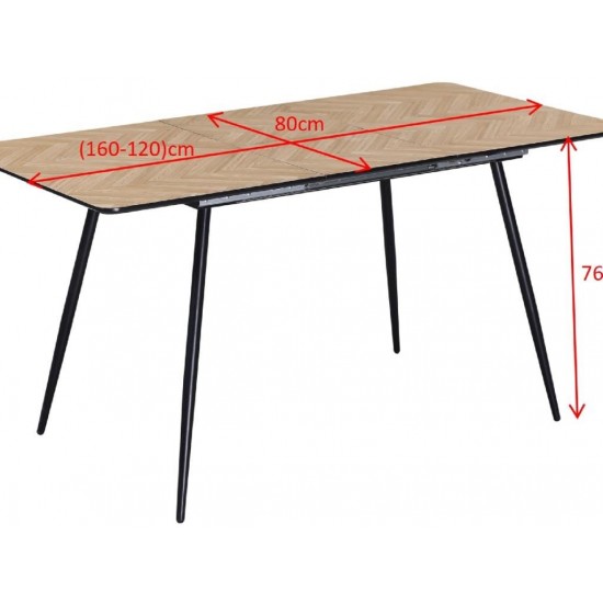 Galds BERG 120-160×80 Sonoma