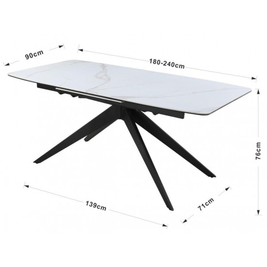 Table COSMO 180-240×90 Ceramic White