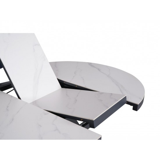 Table GALS 100-130×100 Ceramic White