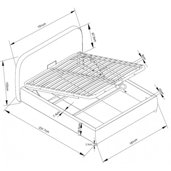 Bed LUMINA 160 Light Khaki