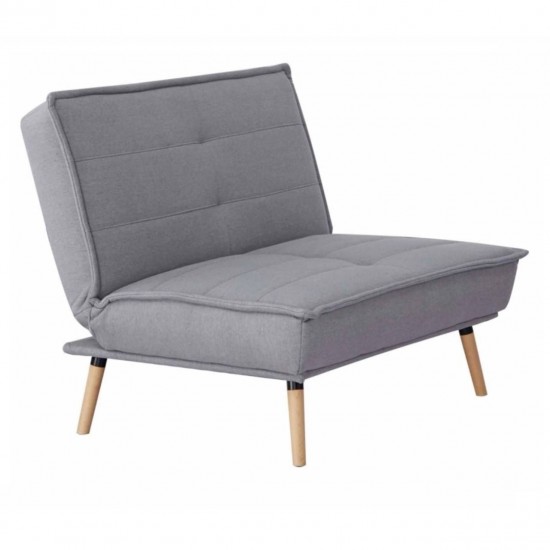 Atzveltnes krēsls-gulta AMBER Gaiši pelēka