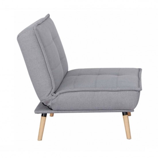 Atzveltnes krēsls-gulta AMBER Gaiši pelēka