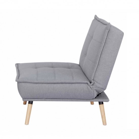 Atzveltnes krēsls-gulta AMBER Gaiši pelēka
