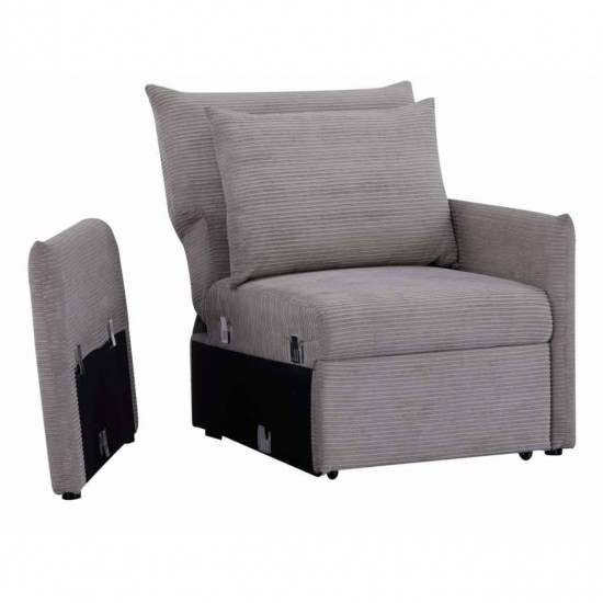 Atzveltnes krēsls-gulta KAMPIS Pelēka