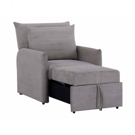 Atzveltnes krēsls-gulta KAMPIS Pelēka