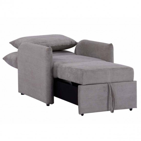 Atzveltnes krēsls-gulta KAMPIS Pelēka