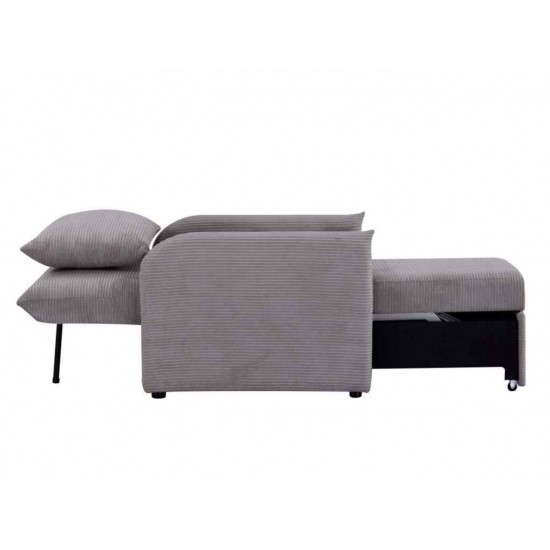 Atzveltnes krēsls-gulta KAMPIS Pelēka