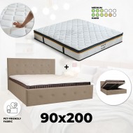 Komplekts Mērena cietība 90x200 – gulta un matracis