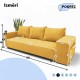 Double sofa bed bed with table and poufs Yellow